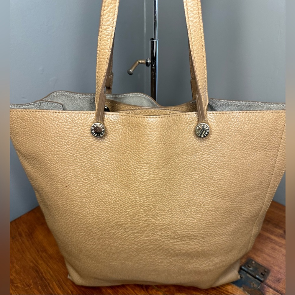 Furla Eden Medium Caramel Brown Pebbled Leather Tote Bag - Picture 5 of 14